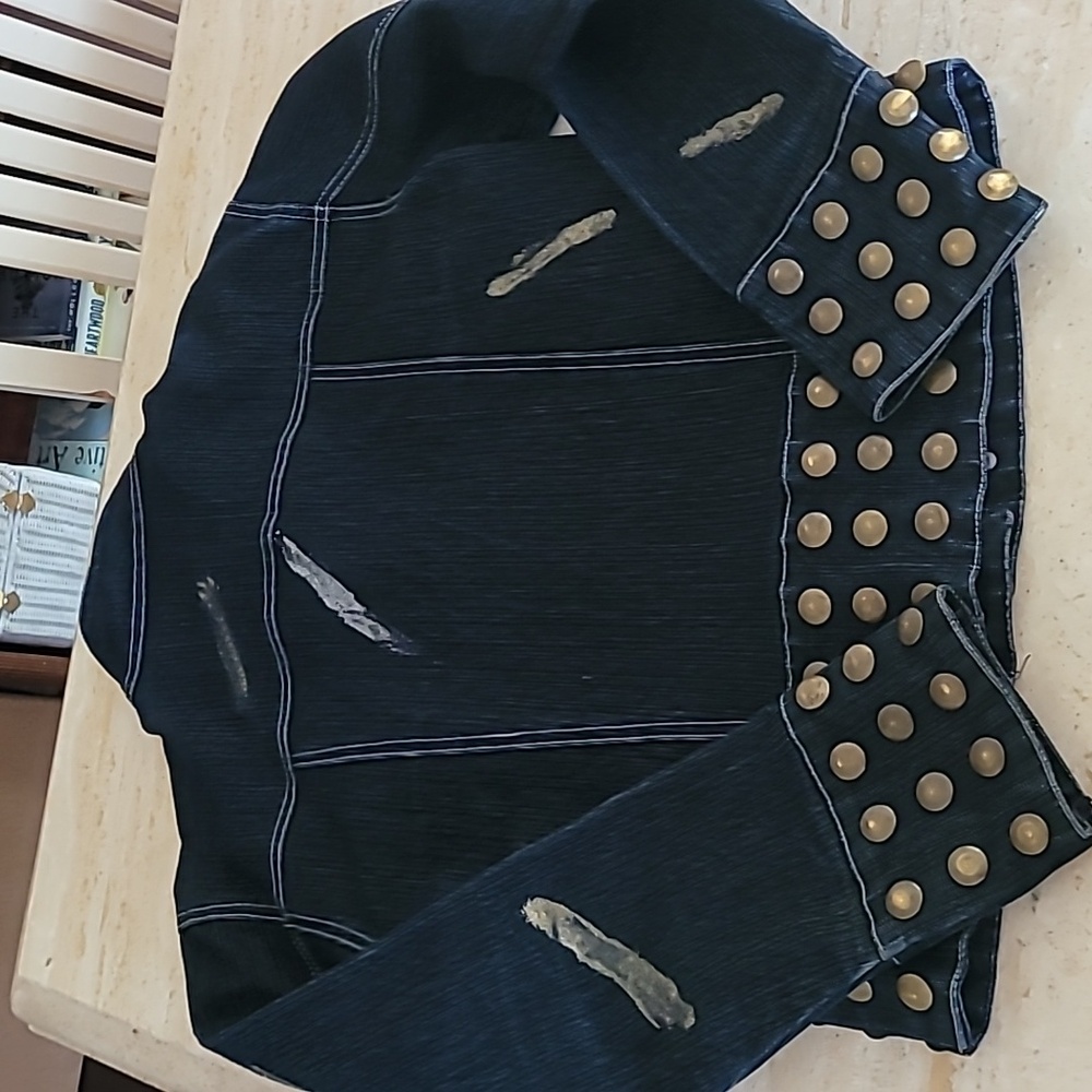 Vintage Denim Studded Jacket - Picture 15 of 16